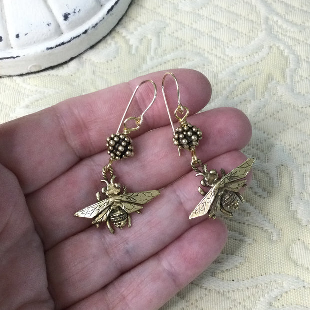 Arian/Solid Bronze & 14kt Gold Plated Earrings