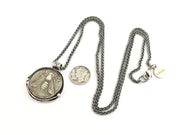 Betz/Ancient Greek Bee Coin Replica on SIlver Necklace