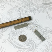Otto/Hand Stamped Owl Bar Silver Earrings