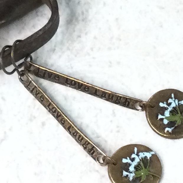 Emery/Hand Painted Bronze Charm Brass Earrings
