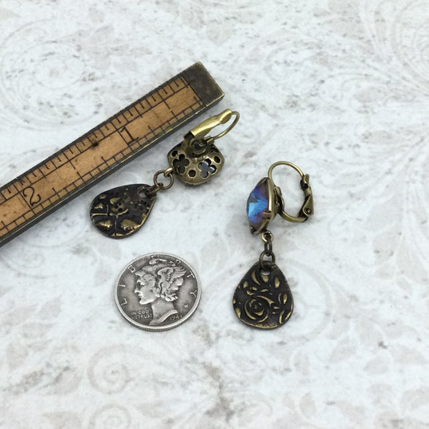 Mol/Swarovski Crystal & Brass Earrings