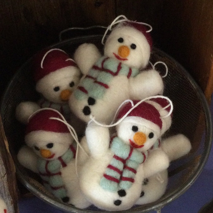 Wooly Snowman Ornament