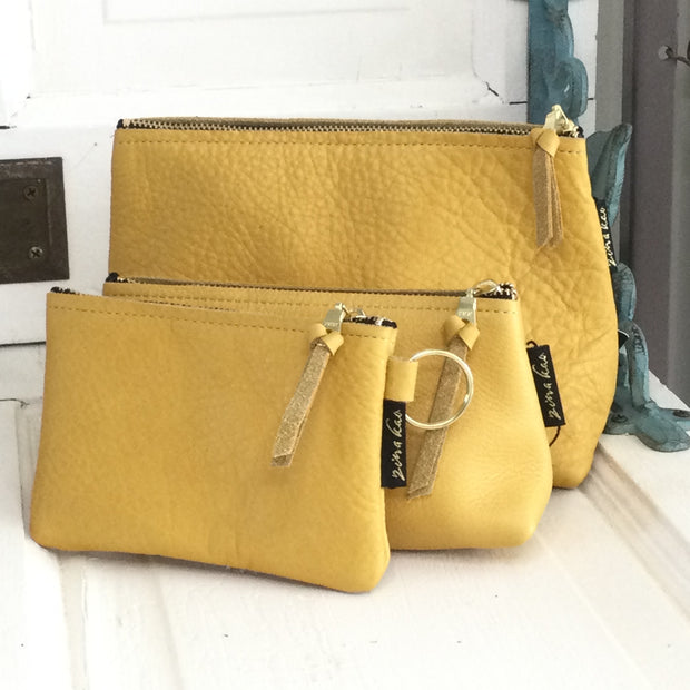 Bardot/Mustard-Leather Zip Bag by Zina Kao