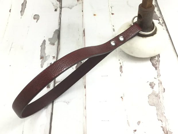 Riveted Leather Strap Keychain