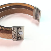LE263/8" Multi-Strand Leather Magnetic Clasp Cuff