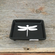 Dragonfly on Black/Small Trinket Dish by lydeen