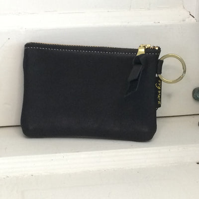 Kara/Black-Leather Zip Bag by Zina Kao