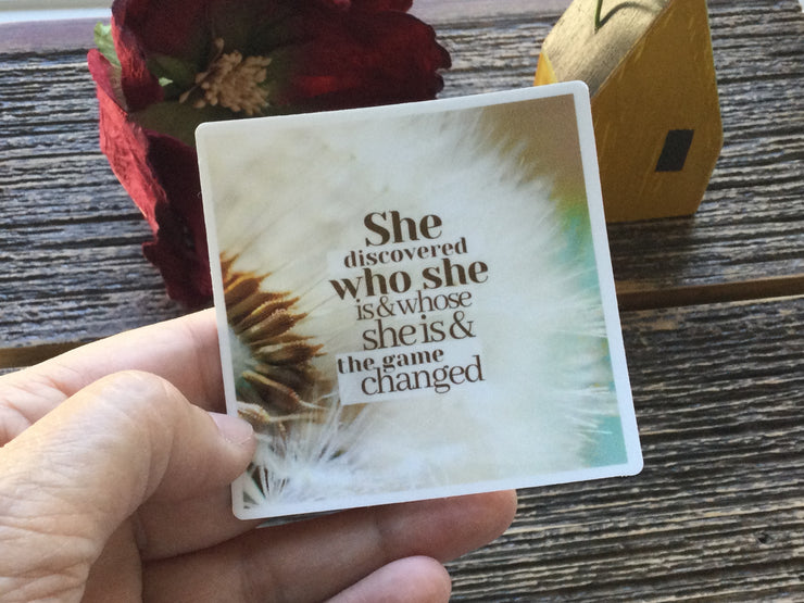 She Discovered Who She Is/Vinyl Sticker - by lydeen
