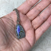 Cruz/18” Handpainted Bird Silver Necklace